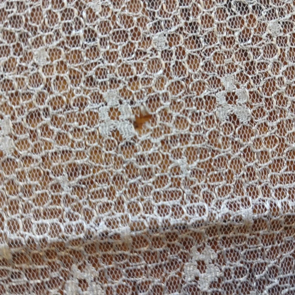 Small Floral White Sheer Mesh‎ Pattern Vintage Lace Fabric Over 3 Yards